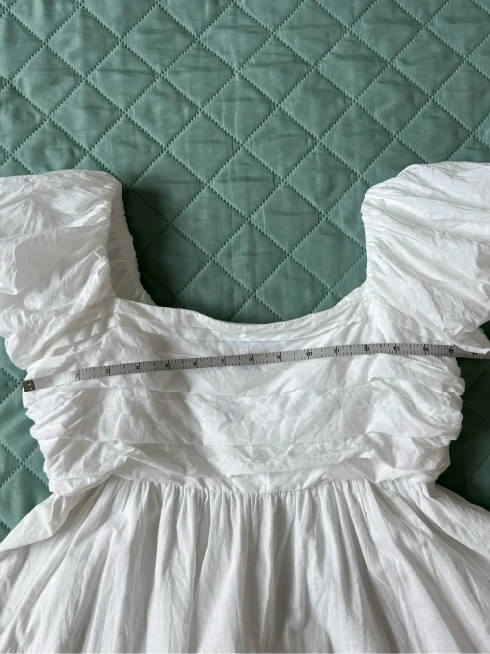 Abercrombie & Fitch White Cotton Peasant Blouse Puff Sleeve Babydoll Top Small
